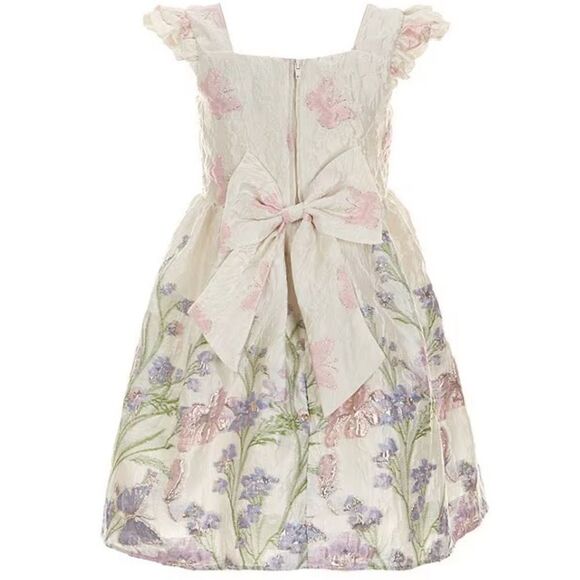 Rare Edition Flutter-Sleeve Butterfly Bodice/Floral Brocade Skirted‎ FitNFlare - Picture 2 of 5